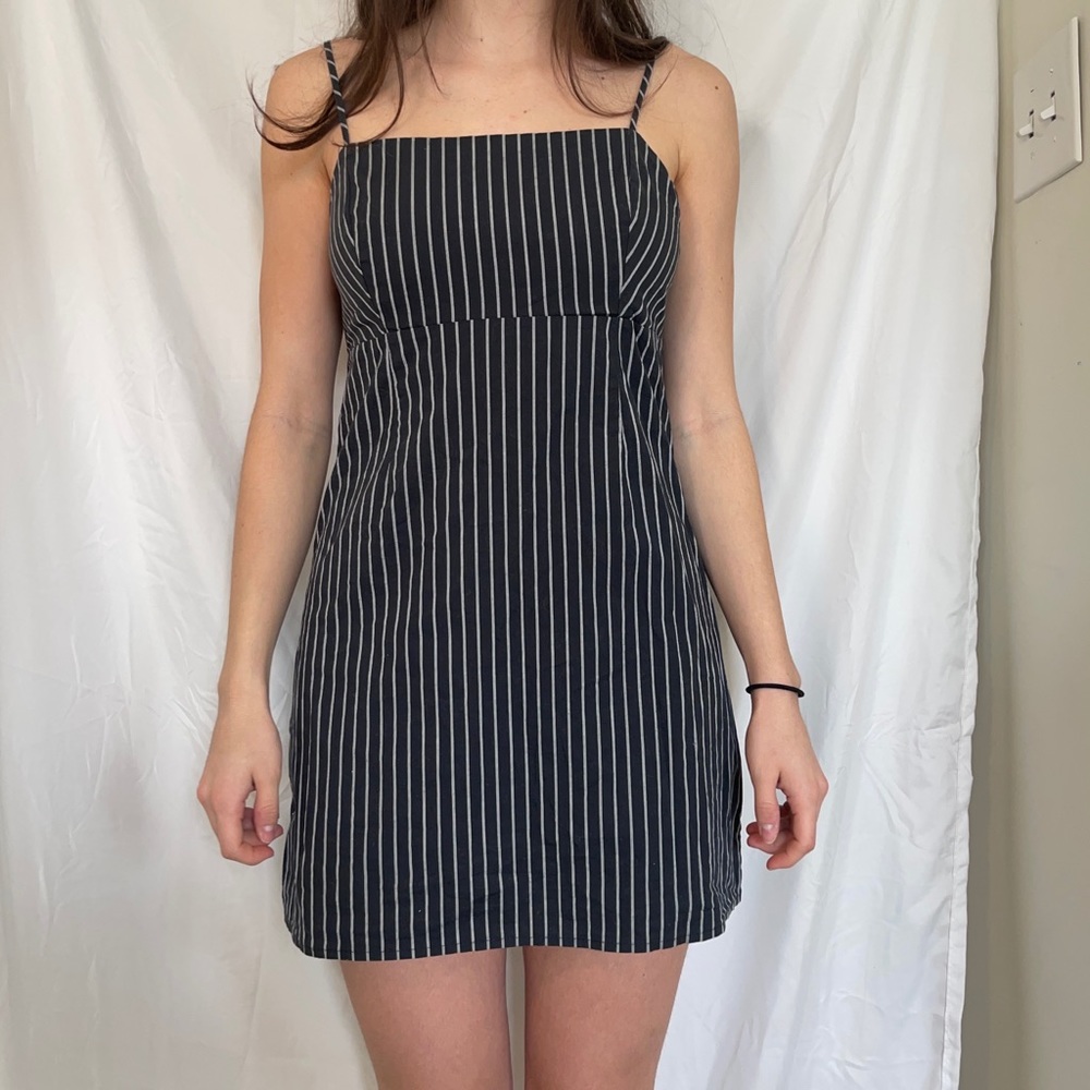 Kendall & Kylie collection pin stripe navy & white dress size small
